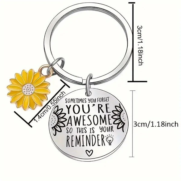 You're Awesome Sunflower Keychain