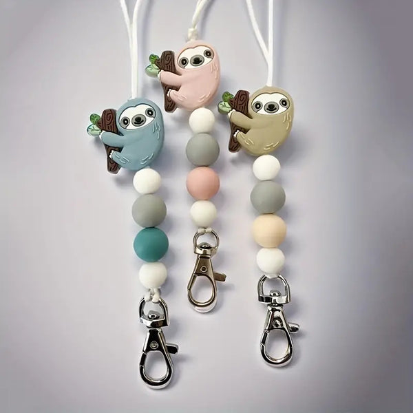 Silicone Sloth Lanyard/Keychain