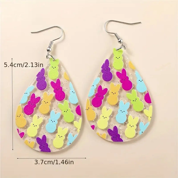 Easter Peep Teardrop Earrings