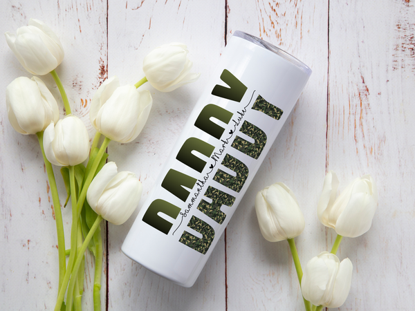 Dad Camo Name Tumbler | Personalized Gift | Starfish Mission Fundraiser