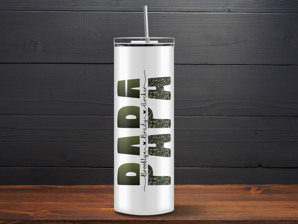 Dad Camo Name Tumbler | Personalized Gift | Starfish Mission Fundraiser