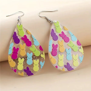 Easter Peep Teardrop Earrings
