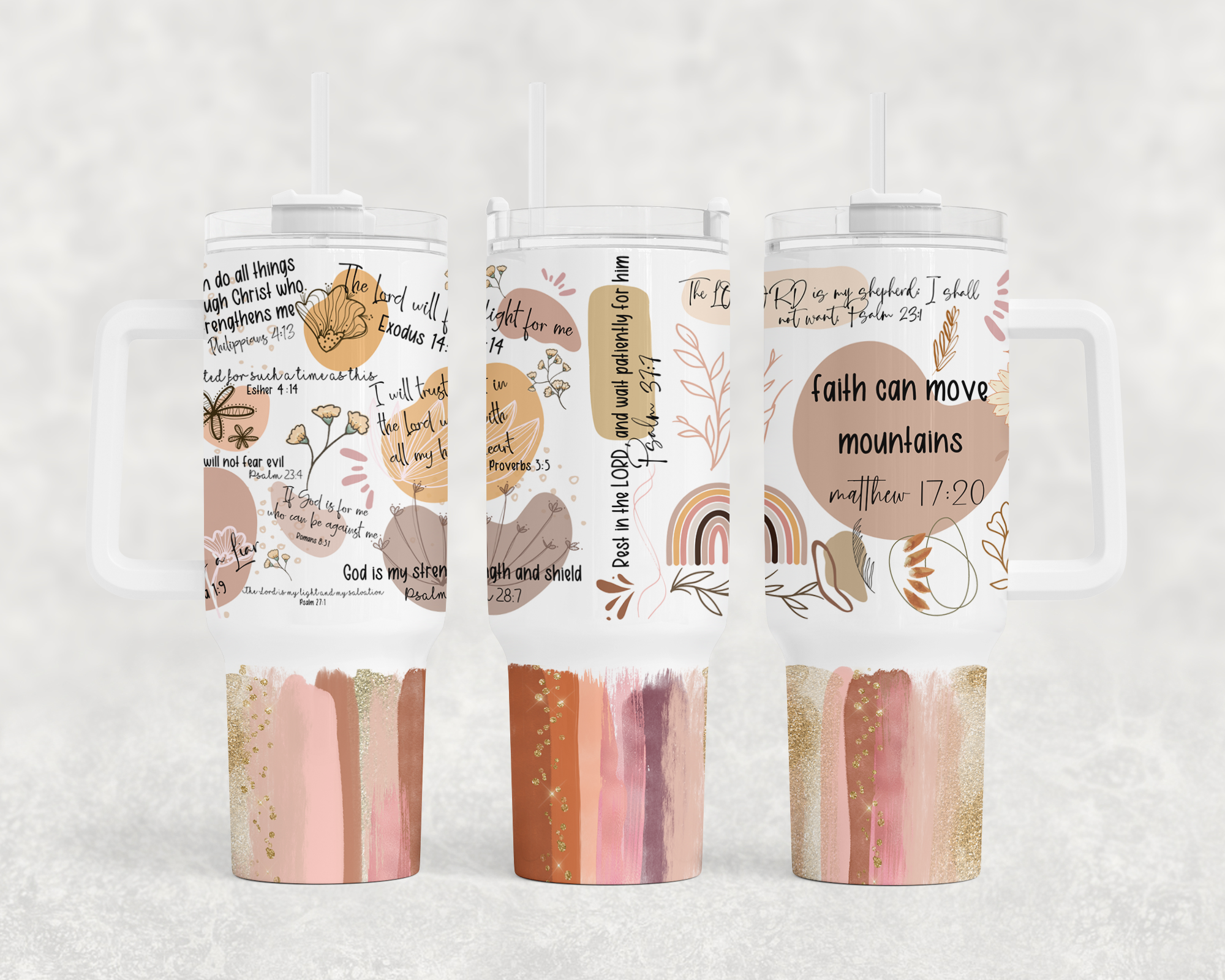 40oz Christian Daily Affirmation Handled Tumbler (Summer Launch) –  Beautified Chaos