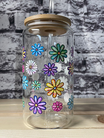 16oz DAisy Glass Can  (Summer Launch)