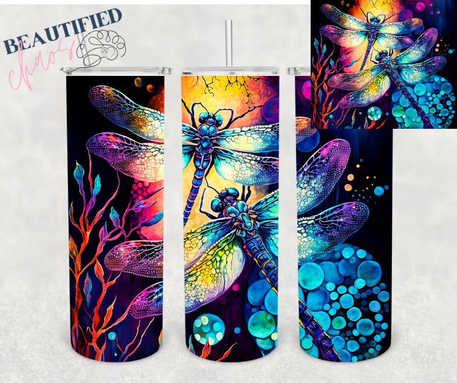 Beautified 25oz glass Night Dragonflies Summer Launch) – Beautified Chaos