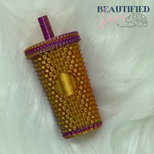 studded tumbler keychain with screw top lid