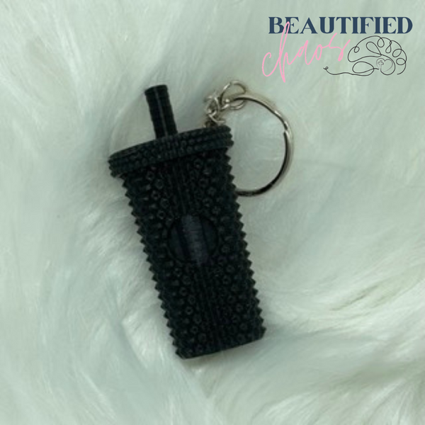 studded tumbler keychain with screw top lid