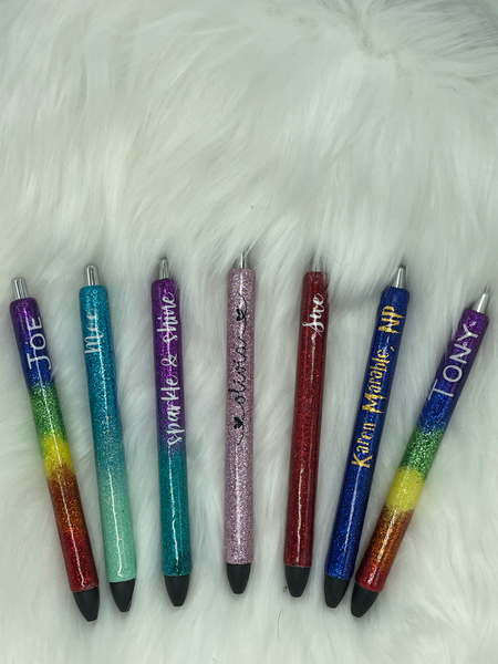 Personalized glitter pens