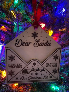 Dear Santa Wish List Christmas Ornament