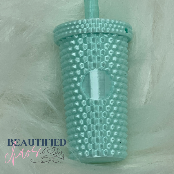 studded tumbler keychain with screw top lid