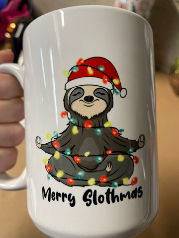 Merry Slothmas 15oz mug (happy accident)