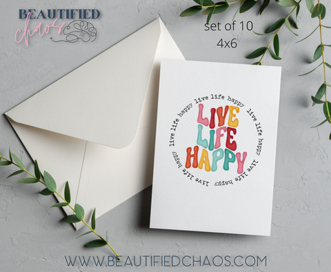 Live Life Happy Notecard Set (10)