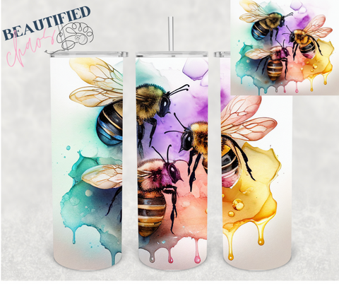 20oz water color bees Tumbler