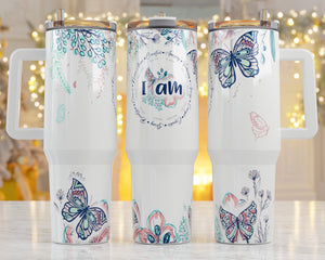 40oz I Am Bible Verses Handled Tumbler (Summer Launch) – Beautified Chaos